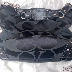 Coach Black Shoulder Bag with Signature Monogram